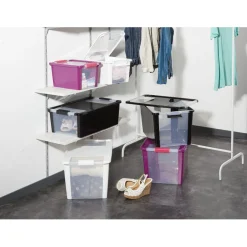 Gifi Rangement|Boîte de rangement 40 L noir