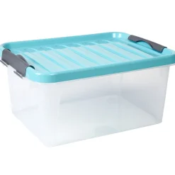 Gifi Entretien Du Linge|Boîte de rangement avec clips 14 L