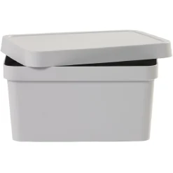 Gifi Rangement|Boîte de rangement avec couvercle grise 3,6 L
