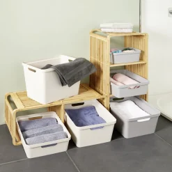 Gifi Rangement|Boîte de rangement avec couvercle grise 11 L