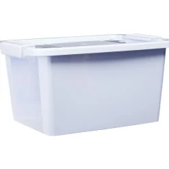 Gifi Rangement|Boîte de rangement avec couvercle lavande transparent 11L