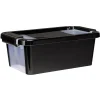 Gifi Aménagement Atelier^Boîte de rangement avec couvercle noir transparent 4L