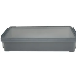 Gifi Rangement|Boîte de rangement avec fermeture à clip noir fumé 4 L