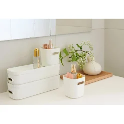 Gifi Aménagement Salle De Bain^Boîte de rangement avec poignée blanc