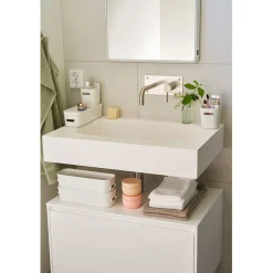 Gifi Aménagement Salle De Bain^Boîte de rangement avec poignée blanc