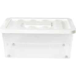 Gifi Rangement|Boîte de rangement avec roulettes et couvercle 46 L