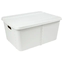 Gifi Rangement|Boîte de rangement blanche 45 L