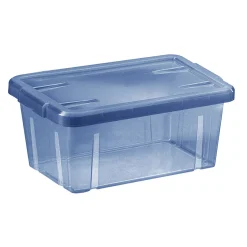 Gifi Entretien Du Linge|Boîte de rangement bleu avec couvercle 4,4L