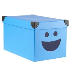 Gifi Rangement|Boîte de rangement bleue design Smiley