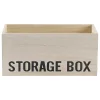 Gifi Entretien Du Linge|Boîte de rangement bois inscription Storage Box H11cm
