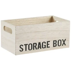 Gifi Entretien Du Linge|Boîte de rangement bois inscription Storage Box H11cm