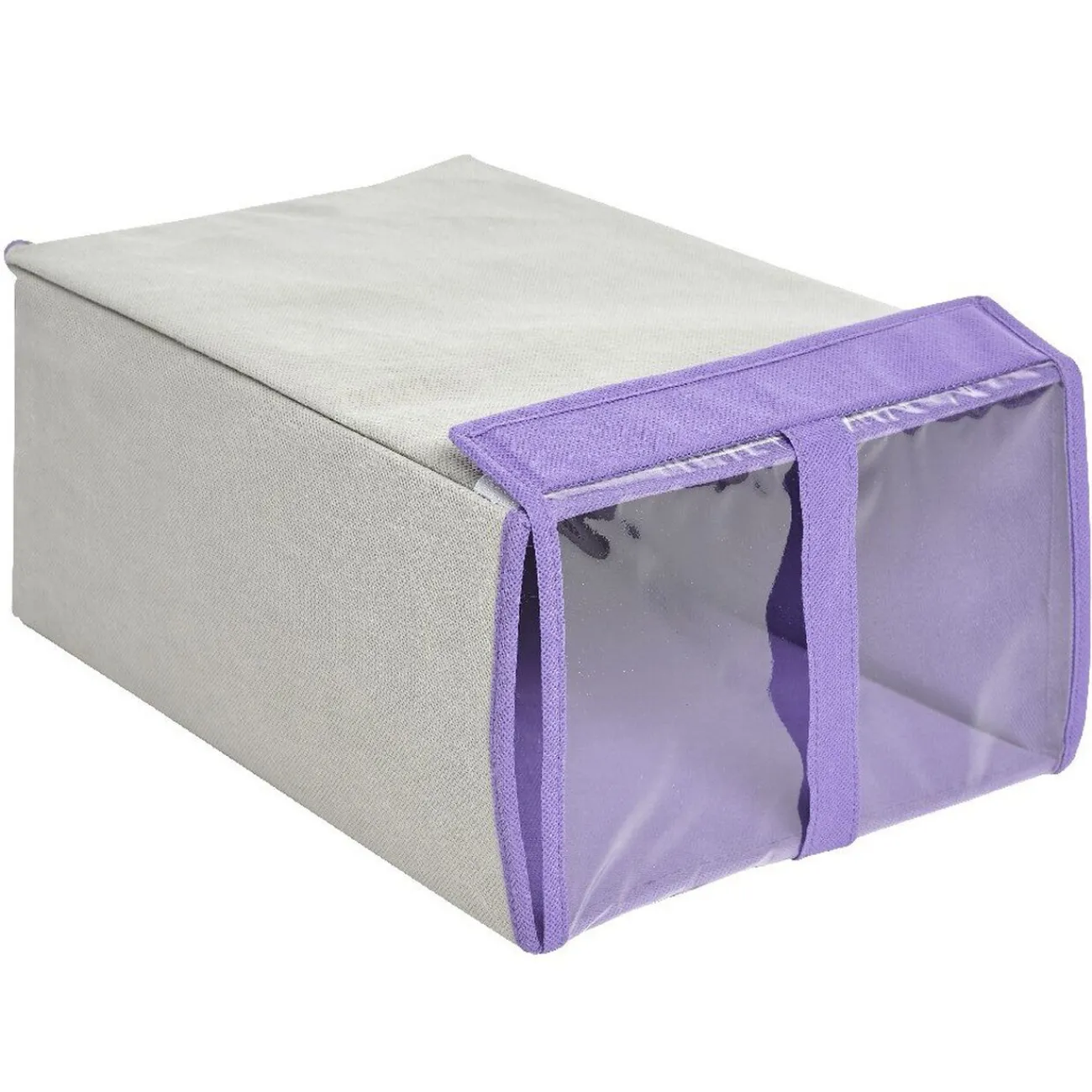 Gifi Rangement|Boîte de rangement chaussures en carton gris violet