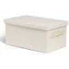 Gifi Rangement|Boîte de rangement coton gris ou beige 36xH17x22cm