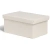 Gifi Rangement|Boîte de rangement coton gris ou beige 27,5xH12,5x17,5cm