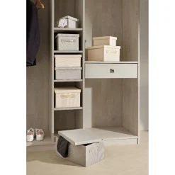Gifi Rangement|Boîte de rangement coton gris ou beige 27,5xH12,5x17,5cm