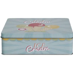 Gifi Boîte de rangement cuisine bleue décor glace multicolore