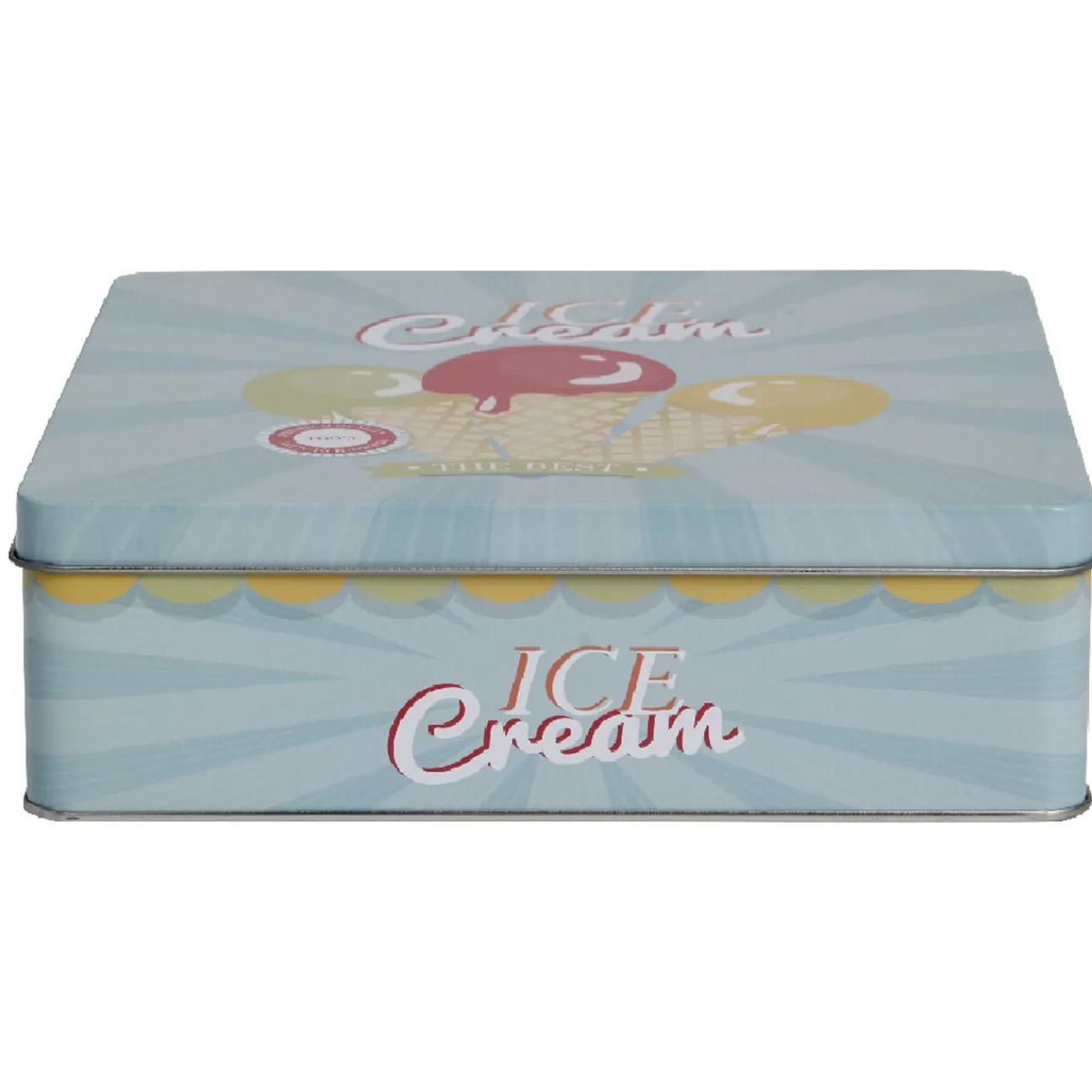 Gifi Boîte de rangement cuisine bleue décor glace multicolore