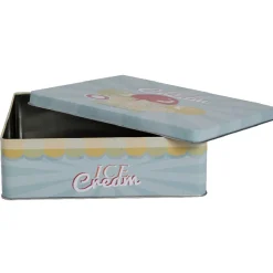 Gifi Boîte de rangement cuisine bleue décor glace multicolore