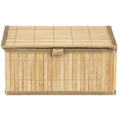 Gifi Rangement|Boîte de rangement déco lattes en bambou L29 x L23 cm