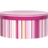 Gifi Rangement|Boîte de rangement déco rayures roses Muranu Intemporel