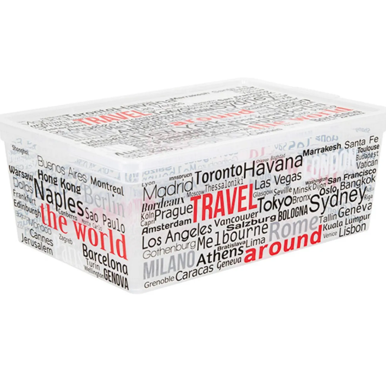 Gifi Entretien Du Linge|Boîte de rangement design noms de villes 10 L