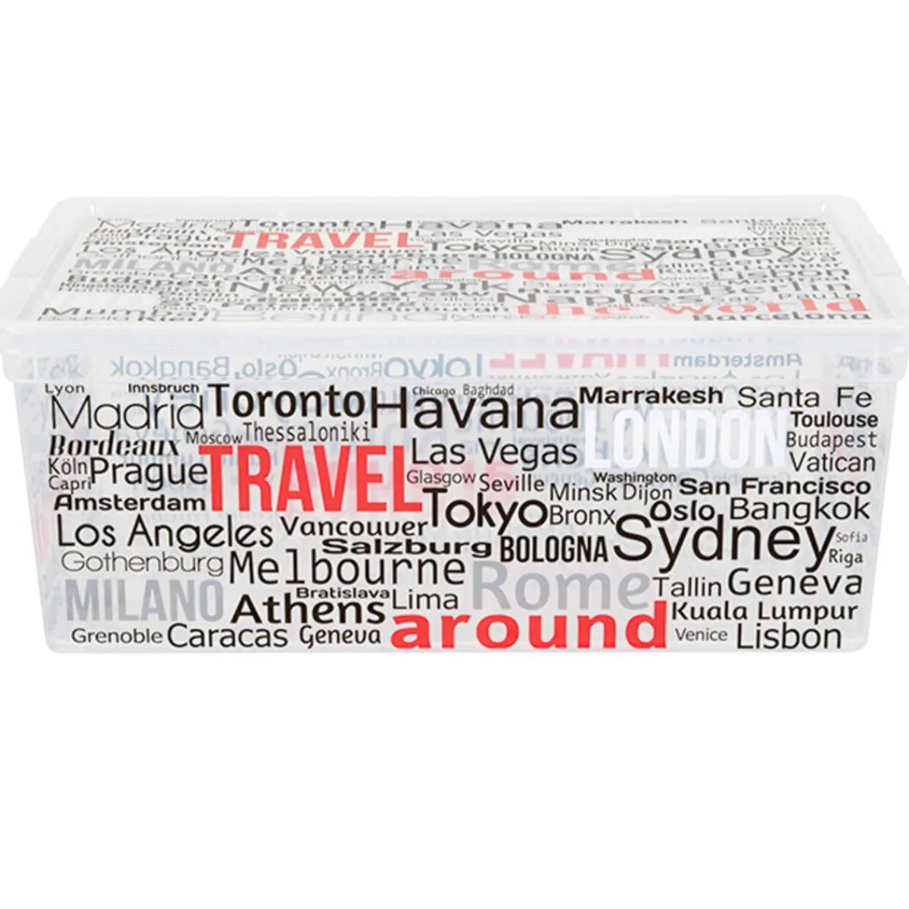 Gifi Entretien Du Linge|Boîte de rangement design noms de villes 10 L