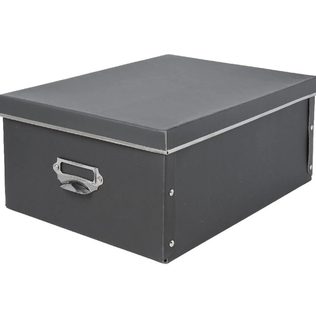 Gifi Rangement|Boîte de rangement en carton gris anthracite petit modèle