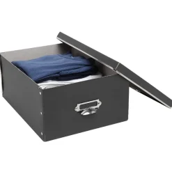 Gifi Rangement|Boîte de rangement en carton gris anthracite petit modèle