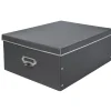Gifi Rangement|Boîte de rangement en carton gris anthracite grand modèle