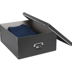 Gifi Rangement|Boîte de rangement en carton gris anthracite grand modèle