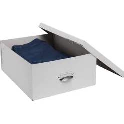 Gifi Rangement|Boîte de rangement en carton gris clair grand modèle