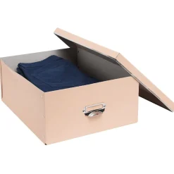 Gifi Rangement|Boîte de rangement en carton rose saumon grand modèle