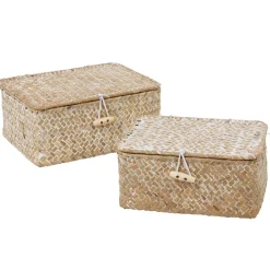 Gifi Rangement|Boîte de rangement en jonc de mer x2