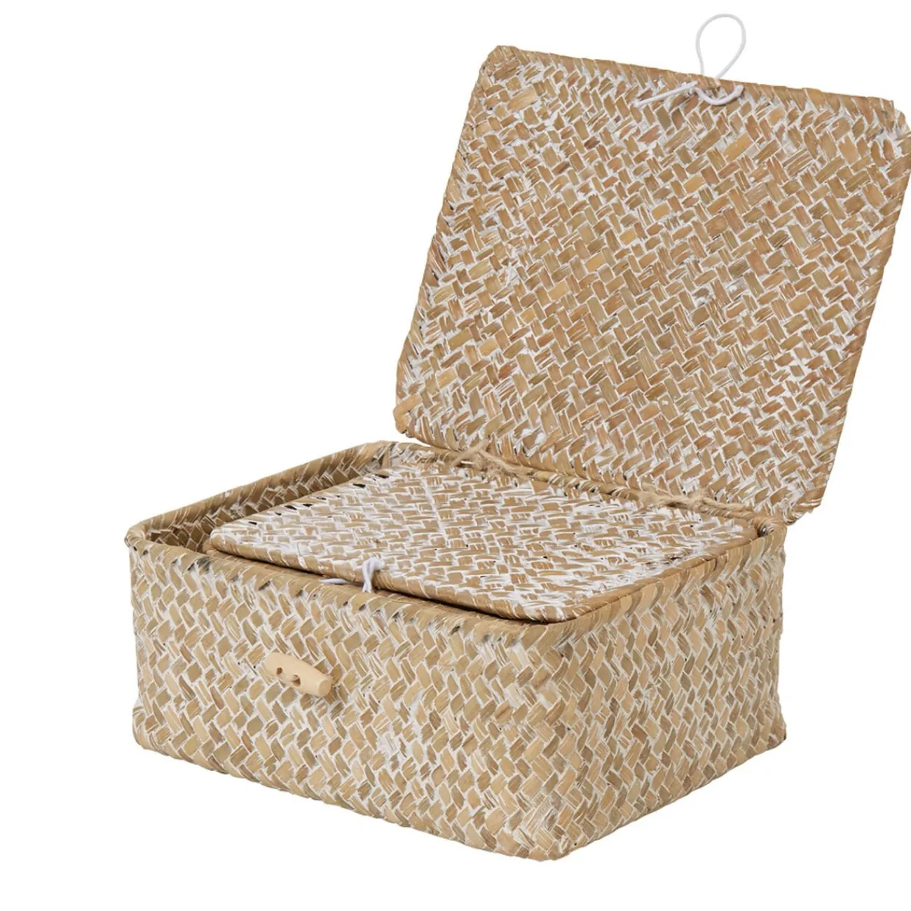Gifi Rangement|Boîte de rangement en jonc de mer x2