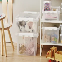 Gifi Rangement|Boîte de rangement en plastique transparent 32L