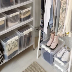 Gifi Rangement|Boîte de rangement en plastique transparent 32L