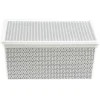 Gifi Entretien Du Linge|Boîte de rangement en plastique motif graphique gris blanc 18L