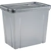 Gifi Rangement|Boîte de rangement en plastique gris fumée 8,8L