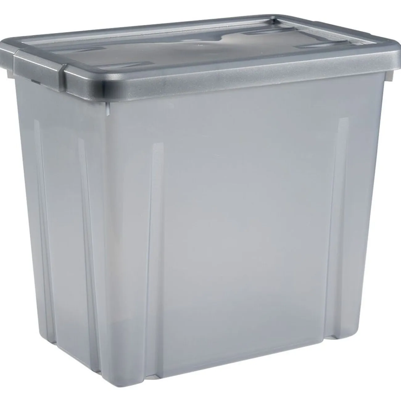 Gifi Rangement|Boîte de rangement en plastique gris fumée 8,8L