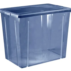 Gifi Rangement|Boîte de rangement en plastique bleu 82L