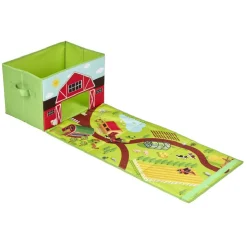 Gifi Rangement|Boîte de rangement ferme agricole avec tapis de jeu dépliable 2en1