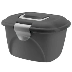 Gifi Entretien Du Linge|Boîte de rangement grise avec compartiment