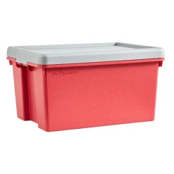 Gifi Rangement|Boîte de rangement incassable Bambox 16 L rouge gris