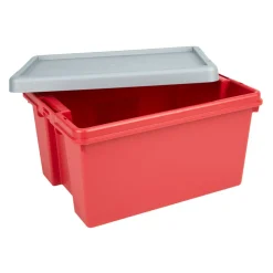 Gifi Rangement|Boîte de rangement incassable Bambox 16 L rouge gris
