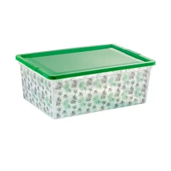 Gifi Rangement|Boîte de rangement motif feuilles de palmier 27 L