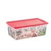 Gifi Rangement|Boîte de rangement motif flamant rose et feuilles 6 L