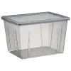 Gifi Rangement|Boîte de rangement noir transparent avec couvercle 18,8L