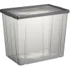 Gifi Rangement|Boîte de rangement noir transparent avec couvercle 82L