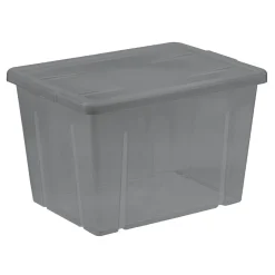Gifi Rangement|Boîte de rangement noir transparent avec couvercle 18,8L