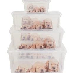 Gifi Entretien Du Linge|Boîte de rangement plastique 2 L design chat ou chiots